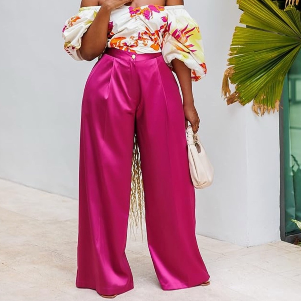 Amazon the drop orchid and pale green wide leg pants.